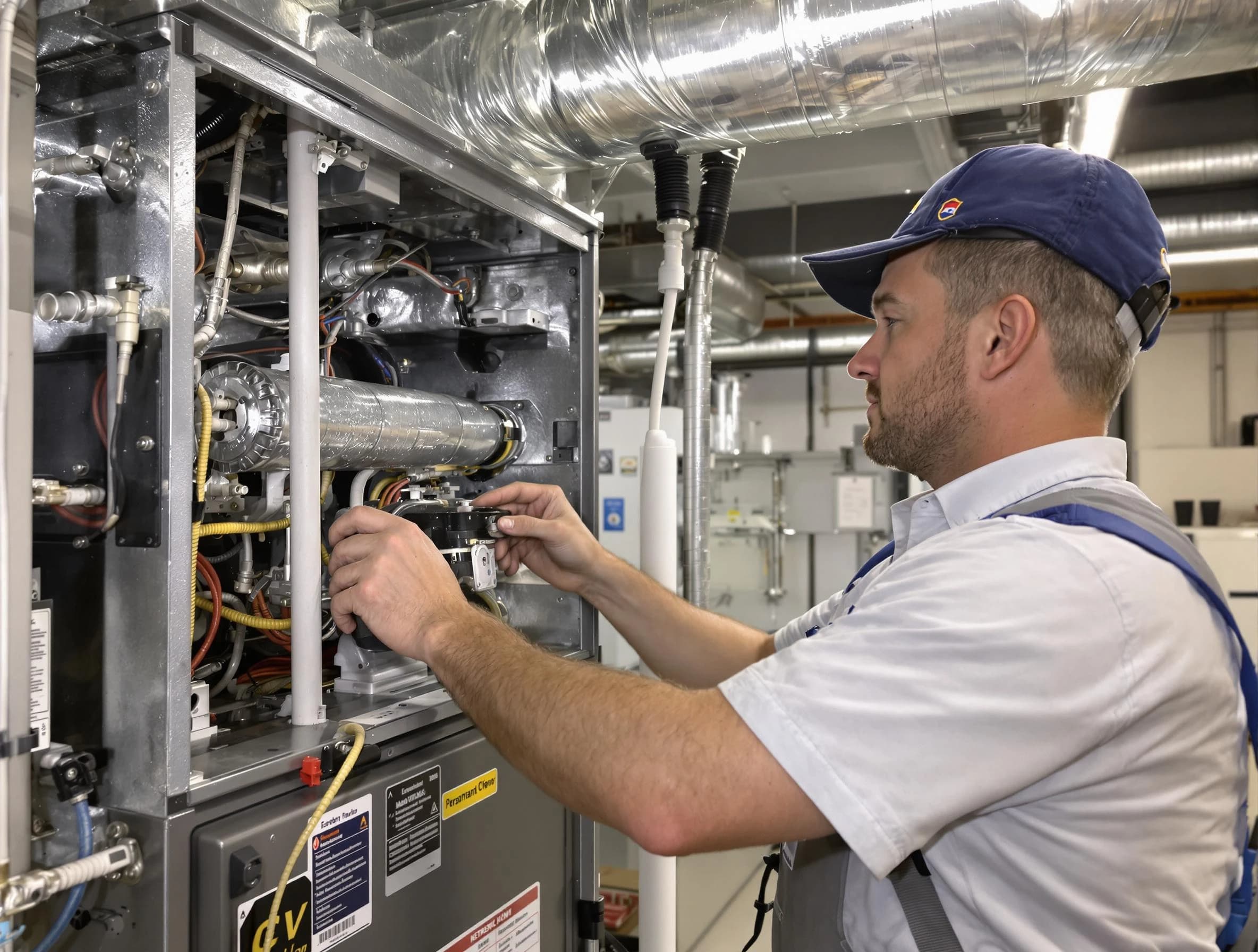 West Covina Air Duct Cleaning specialist performing thorough furnace duct cleaning to improve heating efficiency in West Covina