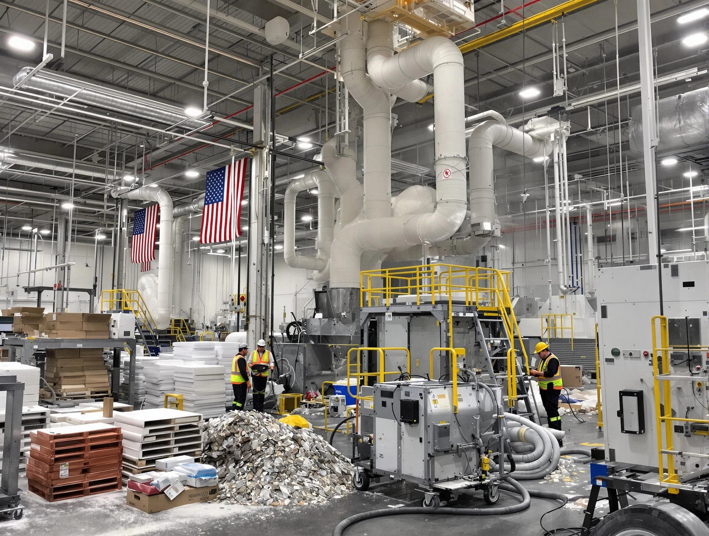 West Covina Air Duct Cleaning team performing large-scale industrial duct cleaning at a commercial facility in West Covina